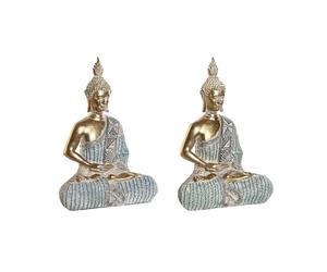DKD Figurine Buda - Bleu Turquoise
