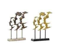 DKD Home Decor Figurine décorative Couleur cuivre et Or, en métal et résine (2 unités) (23 x 7 x 30 centimètres)