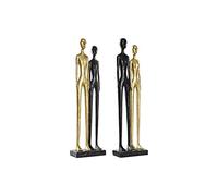 DKD Home Decor Figurine décorative Noire et dorée en résine (17 x 9 x 60,5 cm) (2 unités)