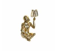 DKD Home Decor Figurine Décorative Singe - Doré Résine