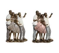 DKD Home Decor Figurine Rose Doré Blanc