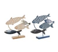 DKD Home Decor Figurine Spirales - Bleu Doré