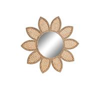 DKD Home Decor Miroir Mural Verre Naturel Marron Bambou Tropical 60 x 2 x 60 cm Soleil