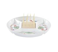 DKD Home Decor Plateau à collations de la Marque, Couleur Multicolore, en Bambou et grès (23,5 x 23,5 x 7 centimètres)