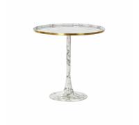 DKD Home Decor Table d'appoint Doré Aluminium Blanc Marbre (51 x 51 x 51 cm)