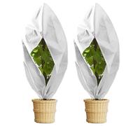 DKDDSSS Lot de 2 Voile Hivernage Plante Exterieur, 120 x 80 cm Housses de Protection pour Plantes, Housse Hivernage Plante Réutilisable pour Plante avec Cordon de Serrage et Fermeture Eclair
