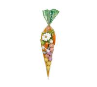 Dkh365 Lot d'œufs de Pâques et carottes en mousse colorés avec crochets en rotin pour décoration de festival intérieur/extérieur (orange, 38 cm)