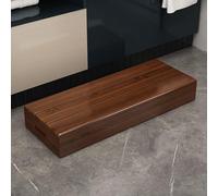 DKPLOE Repos Pied Bois, Marchepied en Bois Portable Marche Pied Bois Antidérapant Forte Capacité Portante Structure Stable Cuisine Chambre Salle De Bain(Marron,90cmx30cmx15cm)
