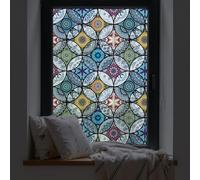 dktie Film décoratif pour fenêtre, peinture sur verre, film pour fenêtre, film de protection de vue, film pour verre dépoli, cercles statiques adhésifs, protège la vie privée, autocollant pour fenêtre