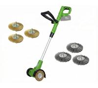 DKTrimmer Brosse anti-mauvaises herbes sans fil 18 V, 6 brosses | Brosses en acier et nylon, désherbeur avec tige réglable, idéal pour enlever la mousse des allées et des joints de pavés