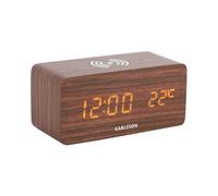 [DL] Alarme Bloc avec chargeur de téléphone LED Dark Wood Veneer, LED blanche -