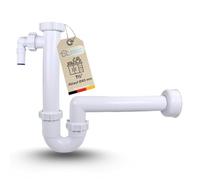 DL-pro Siphon d'évier de cuisine 1½" avec raccord d'appareil, Ø 40 mm, siphon anti-odeurs fixe - Siphon anti-odeurs intégré sur la dérivation de l'appareil avec lèvre en caoutchouc, guide de tuyau peu