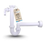 DL-pro Siphon d'évier de cuisine 1½" avec raccord d'appareil, bonde de 40 mm de diamètre, bouchon anti-odeurs solide - Bouchon anti-odeurs intégré sur la branche de l'appareil avec lèvre en caoutchouc