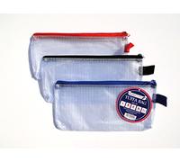 DL Tuff Bag Lot de 12 Pochettes zippées en Plastique Transparent résistant à l'eau et renforcé en Maille Robuste