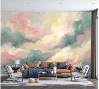 DLERFLOVR Papier Peint Panoramique Abstraite Paysage Nuageux, 350x250cm Fresque Murale Mer Nuages Poster Mural Décoration Murale Fond pour Salon, Chambre d'enfant, Chambre, Pâte Haricots Rouges