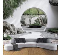DLERFLOVR Papier Peints Panoramique Paysage De Jardin Chinois - Poster Geant Mural 3D Montagne Végétale Papier Peint,Pour Salon Chambre D'Enfant Coucher Maison Décoration Murale 350X256Cm