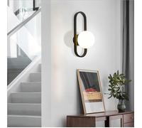 DLGLOLIN 12W LED Applique Murale Intérieur Moderne - Lampe de Chevet - Lampe Murale en Métal Noir pour Chambre -A