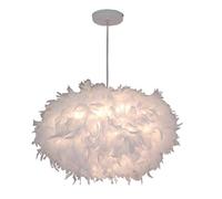 DLGLOLIN Lustre Suspension en Plume Blanche Lampe Suspendue Abat-jour en Plumes Déc E27 Luminaire Plafonnier pour Chambre Enfant Fille Bebe