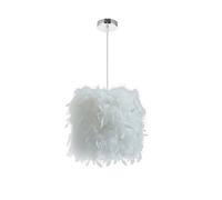 DLGLOLIN Suspension Luminaire en Plumes Blanche Lustre Chambre Ado Fille E27 Lampe Suspendue Intérieur Décoration Plafonnier pour Bebe à Coucher Salon