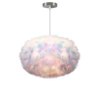 DLGLOLIN Suspension Luminaire Plume Lustre Intérieur Abat-Jour en Colorées Plumes Lampe Suspendue Ado Déc Plafond Fille Plafonnier pour Chambre Couloir Salon, 35CM