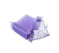 DLPRK 40 pièces Sachets en organza avec cordon de serrage, à bijoux, lavande, Pochons tissu, transparents, Petits sacs, Idéal pour bonbons, mariage, Sac cadeau mariage (13x18cm) (Violet)