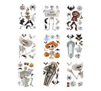 DLPRK 9 Feuilles Autocollants Électrostatiques Amovibles pour Fenêtres Halloween, Stickers et Décorations Mignons pour Fêtes et Décorations Halloween