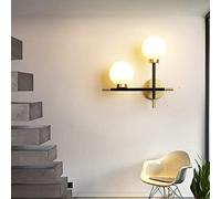 DLSixYi Nordique Fer Boule de Verre Applique Magique Haricot Globe moléculaire métal Applique Murale intérieur Moderne luminaire Applique Salon Cuisine allée Couloir E27 décor éclairage