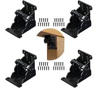 Dluno Lot de 4 Supports Pliables de 0 à 90 degrés pour Pieds de Table Robustes - Noir - Charnières autobloquantes avec vis pour Pieds de Table, Chaise, lit, Pieds de Cuisson