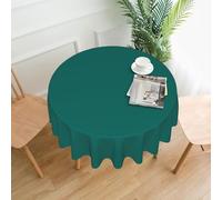 DLXW Nappe pour table ronde unie vert foncé