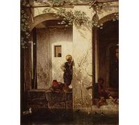 DLZJYIQV De Célèbres Tableaux Toile avec Image Imprimer Affiche Aussi connu sous le nom d'enfants turcs près d'une fontaine par Gabriel Decamps Affiche de ArtsPour la Décoration du Salon 60x90cm