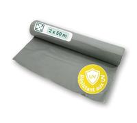 dm-folien gmbh Bâche de construction 2 x 50 m en rouleau I Film de protection universel translucide & résistant en polyéthylène I Imperméable I Intérieur & Extérieur I Epaisseur type 100