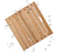 DMBBSAPBSH Caillebotis de Douche, Tapis de Douche en Teck, Coussinets de Pieds Absorbant l'eau for Salle de Douche, pédales de Tapis de Sol en Bois for Salle de Bain(45x45cm)