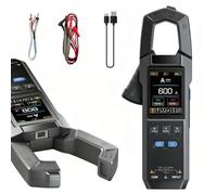DMC-100 Pince Ampèremétrique CA/CC, 10000 Points TRMS Multimetre Numerique, 600A Ampèremètre avec Enregistreur de Courbes, Lampe de Poche, Mesure NCV, Tension, Résistance, Capacité, Température