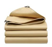 DMCHENGMA Bâche Robuste 2 m x 4 m/3 m x 3 m/3 m x 4 m/3 m x 5 m 500 g/㎡ en PVC épais renforcé, imperméable, avec œillets, pour Camping en Plein air, Beige(2x5m)