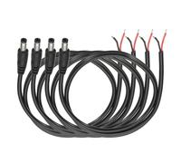 DMiotech 4Pcs Câble Pigtail Alimentation DC 100cm 20AWG Prise Mâle | Barrel Plug 5,5x2,1mm Mâle vers Fil Nu, pour CCTV Bande LED Panneau Solaire Réparation Bricolage