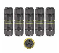 DMiotech 5 Pcs Boîte De Jonction Étanche Connecteur De Câble Électrique M20 3 Broches Connecteurs De Fils Extérieurs Plage De Fils (5-12mm) pour Tunnel Lights, Underwater Lights