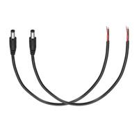 DMiotech Lot de 2 câbles d'alimentation CC en queue de cochon, 30 cm | Câble d'alimentation mâle 5,5 x 2,1 mm vers fil nu à extrémité ouverte 30 cm pour bande LED CCTV panneau solaire réparation