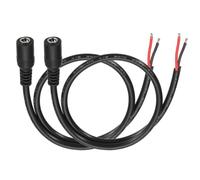 DMiotech Lot de 2 câbles d'alimentation CC en queue de cochon, 50 cm | 5,5 x 2,1 mm prise mâle vers fil nu fil d'alimentation à extrémité ouverte 50 cm pour bande LED CCTV panneau solaire