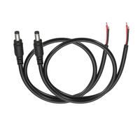 DMiotech Lot de 2 câbles d'alimentation CC en queue de cochon, 50 cm | 5,5 x 2,1 mm prise mâle vers fil nu fil d'alimentation à extrémité ouverte 50 cm pour bande LED CCTV panneau solaire