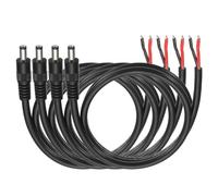 DMiotech Lot de 4 câbles d'alimentation CC en queue de cochon, 100 cm | Câble d'alimentation mâle 5,5 x 2,1 mm vers fil nu à extrémité ouverte 100 cm pour bande LED CCTV panneau solaire réparation