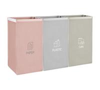 DMJJSD Système de tri sélectif triple pour papier, verre et plastique - Système écologique de recyclage - Sacs d'organisation résistants et réutilisables