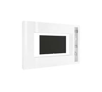 Dmora Alatri Meuble mural 30 x 260 x h 180 cm, blanc brillant, 8 étagères, modulable, 14 compartiments, fabriqué en Italie