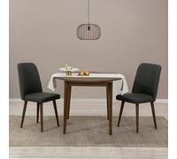 Dmora Alcor, Ensemble de Salle à Manger, Composition Table et chaises, kit Salon Peu encombrant, 100 x 100 x 75 cm, Noyer et Anthracite