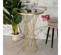 Dmora Ardpoint Table fixe 70 x 70 x 103 cm, transparente, 2 places, structure tressée, forme ronde