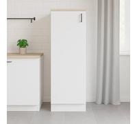 Dmora - Armoire Haute 1 Porte Pianengo, Colonne de Cuisine, Module de Rangement Vertical, Armoire compacte Verticale, 60x60 h148 cm, Blanc et Chêne