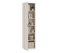 Dmora Armoire multifonction 1 porte 50 x 185h cm beige cachemire 5 étagères une porte, 6 compartiments