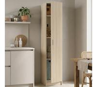 Dmora - Armoire multifonction 1 porte Clearwater, meuble auxiliaire, penderie porte-chaussures avec étagères, meuble à chaussures vertical, 37 x 37 x 180 cm, chêne