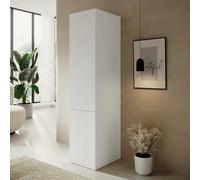 Dmora Armoire multifonction 1 porte Treville 55,5 x 198,5 h Blanc 4 étagères une porte, ouverture battante