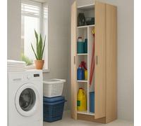 Dmora Armoire multifonction 2 portes Charleston, meuble à chaussures, meuble à chaussures, armoire à chaussures, 73 x 37 x 180 cm, chêne, bois d'ingénierie