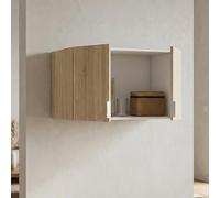 Dmora Armoire multifonction 2 portes Farmington 51 x 49h cm marron chêne une étagère 2 portes, ouverture battante